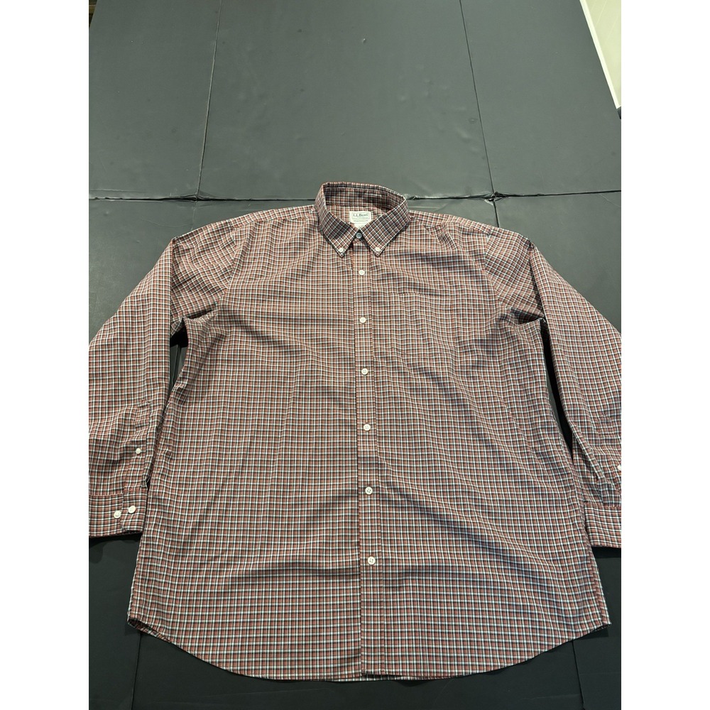 L.L. Bean Traditional Fit Long Sleeve Plaid Button-Down Shirt XL